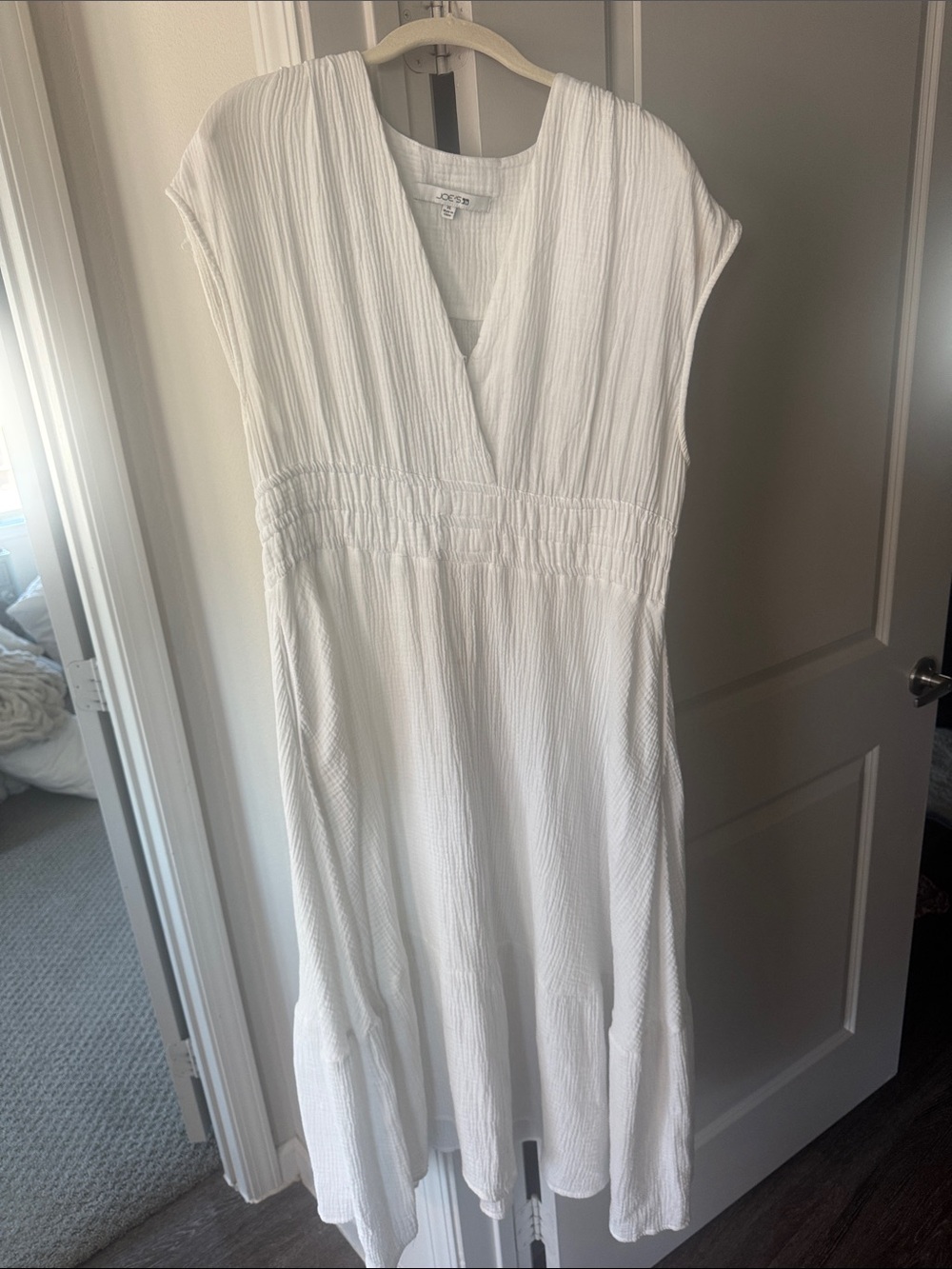 Joe's Jeans white gauze midi dress XL worn a couple times